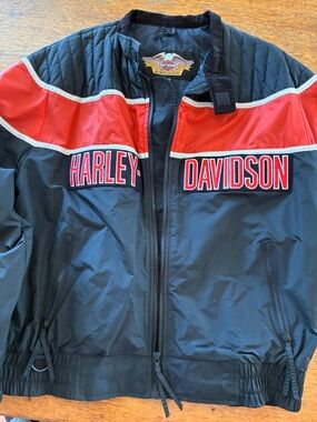 Harley-Davidson Black and Red Patch Logo Jacket